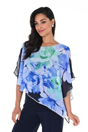 Chiffon Floral Overlay Top
