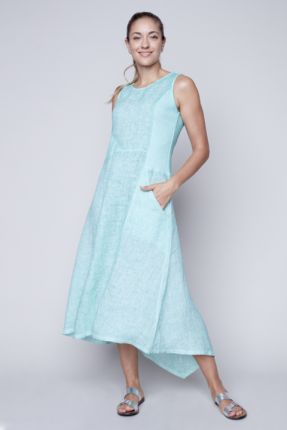 Linen High-Low Midi Dress
