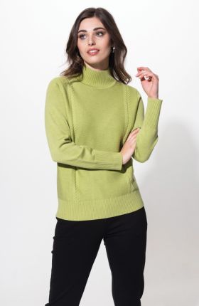Mock Neck Cable Sweater